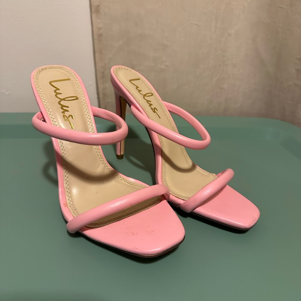 Lulu's Pink Strappy Heels